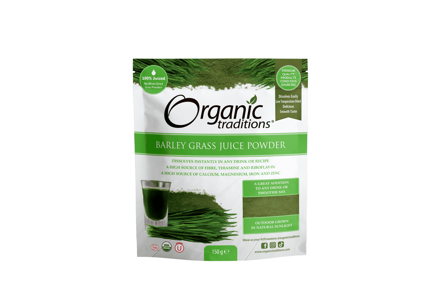 Organic Traditions Org Barley Grass Juice Powder - 150g