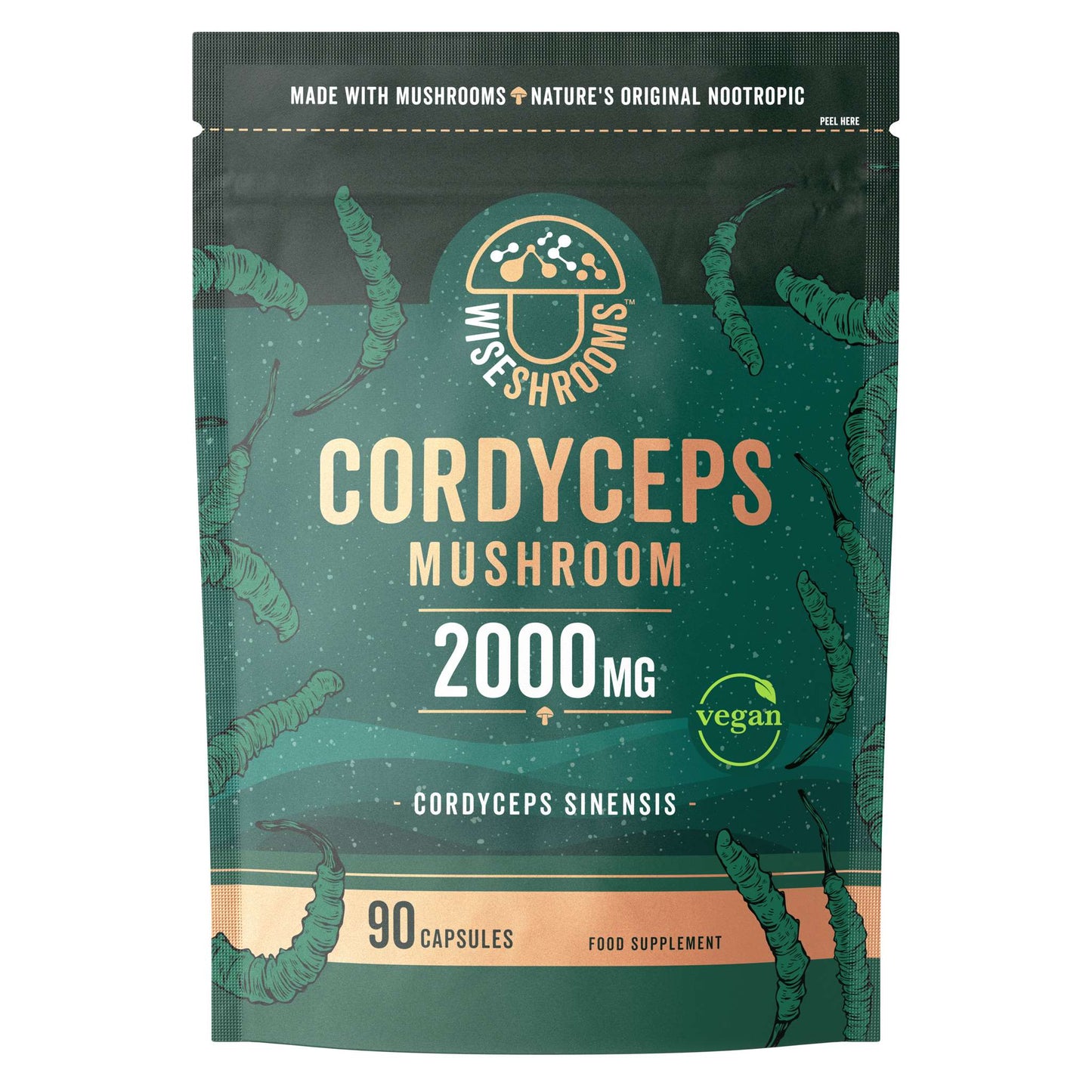 Wiseshrooms Cordyceps 2000mg - 90Caps