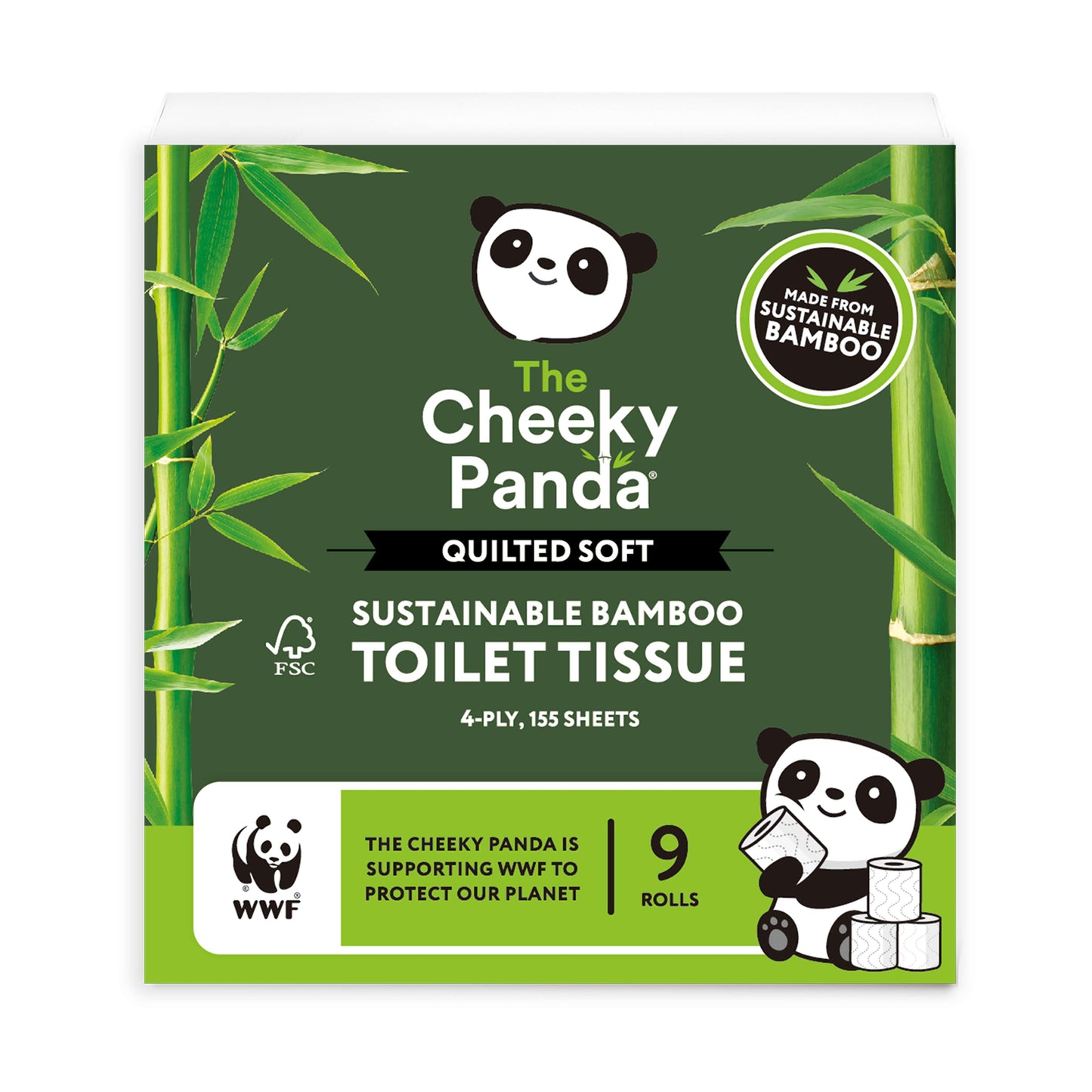The Cheeky Panda Quilted Bamboo Toilet Tissue - 9Rolls