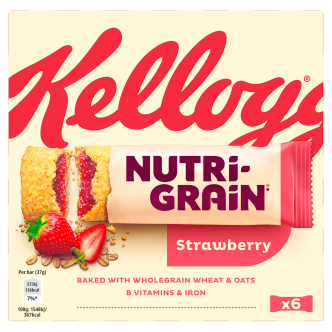 7 X Kellogg's Nutri-grain Strawberry Snack Bars 6X37G