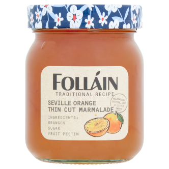 9 x Follain Traditional Recipe Seville Thin Cut Orange Marmalade - 370G