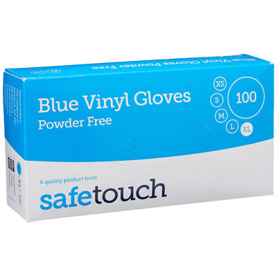 1000 x Blue Vinyl Gloves Large Powder Free - 100 PACK