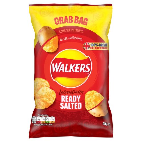 32 x Walkers Ready Salted Crisps 45G