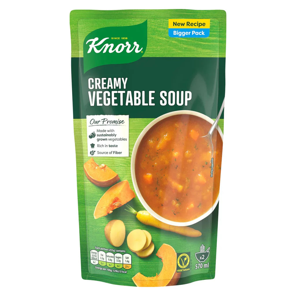 5 x Knorr Creamy Vegetable Soup - 570MLS