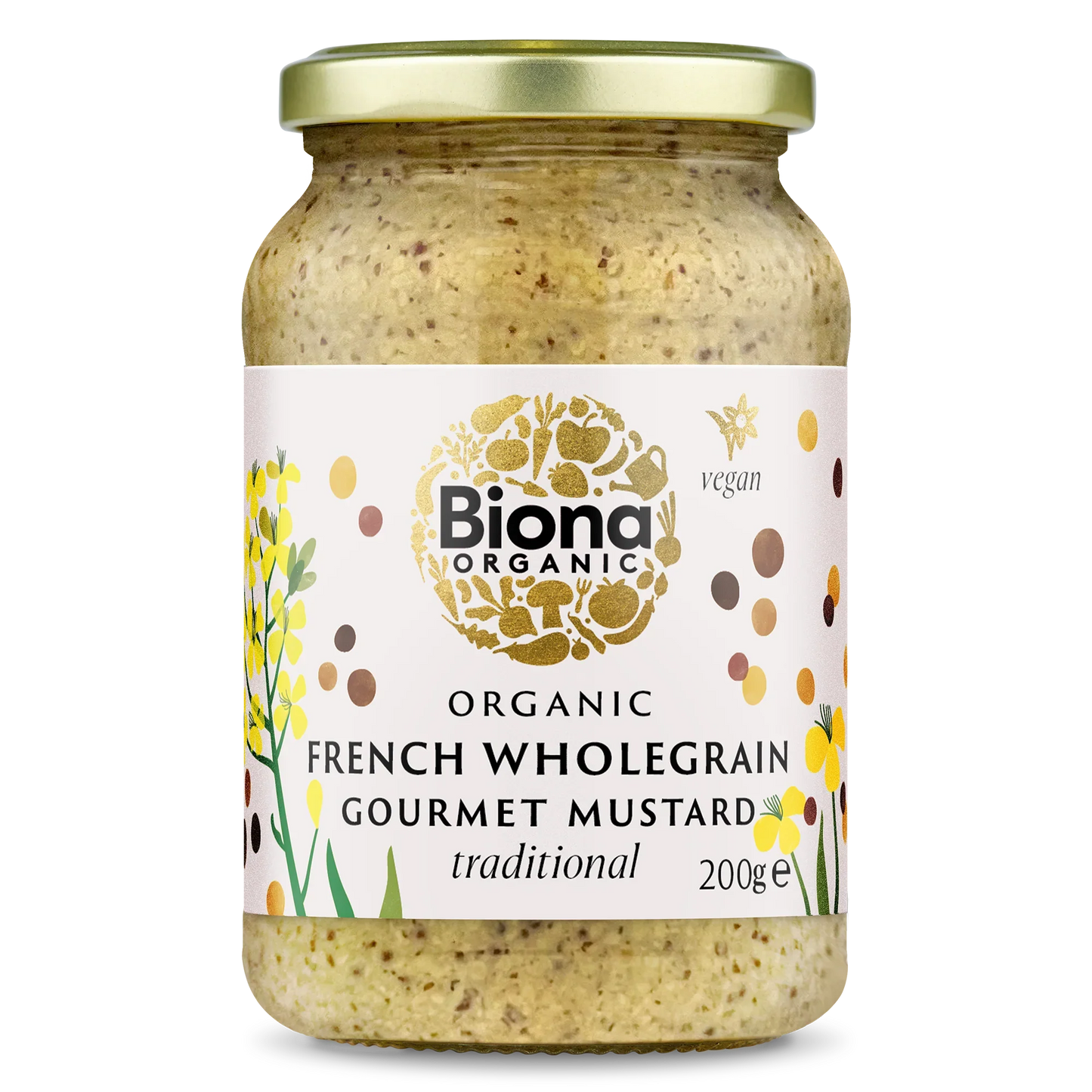 Biona French Wholegrain Mustard Org - 200g