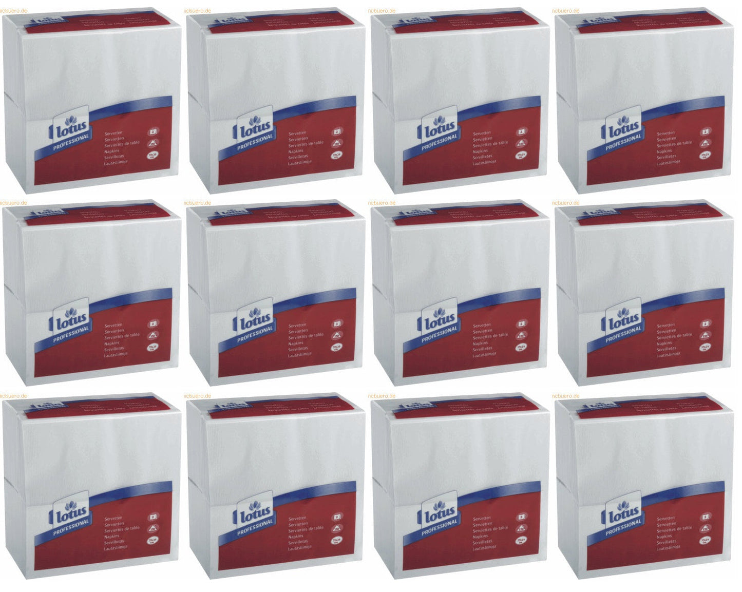 12 x 477554 Tork White Dinner Napkin, 8-Fold, 2 Ply, 150 Napkin X12