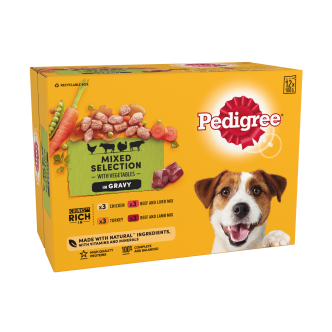 4 x Pedigree Pouch Mixed Selection In Gravy 12 X100G