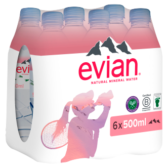 5 x Evian Still Water 6Pk 6X500Mls