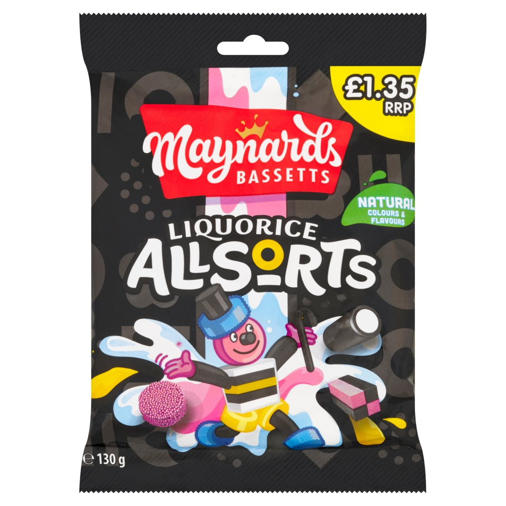 10 x Maynards Liquorice Allsorts Bags - 130GM