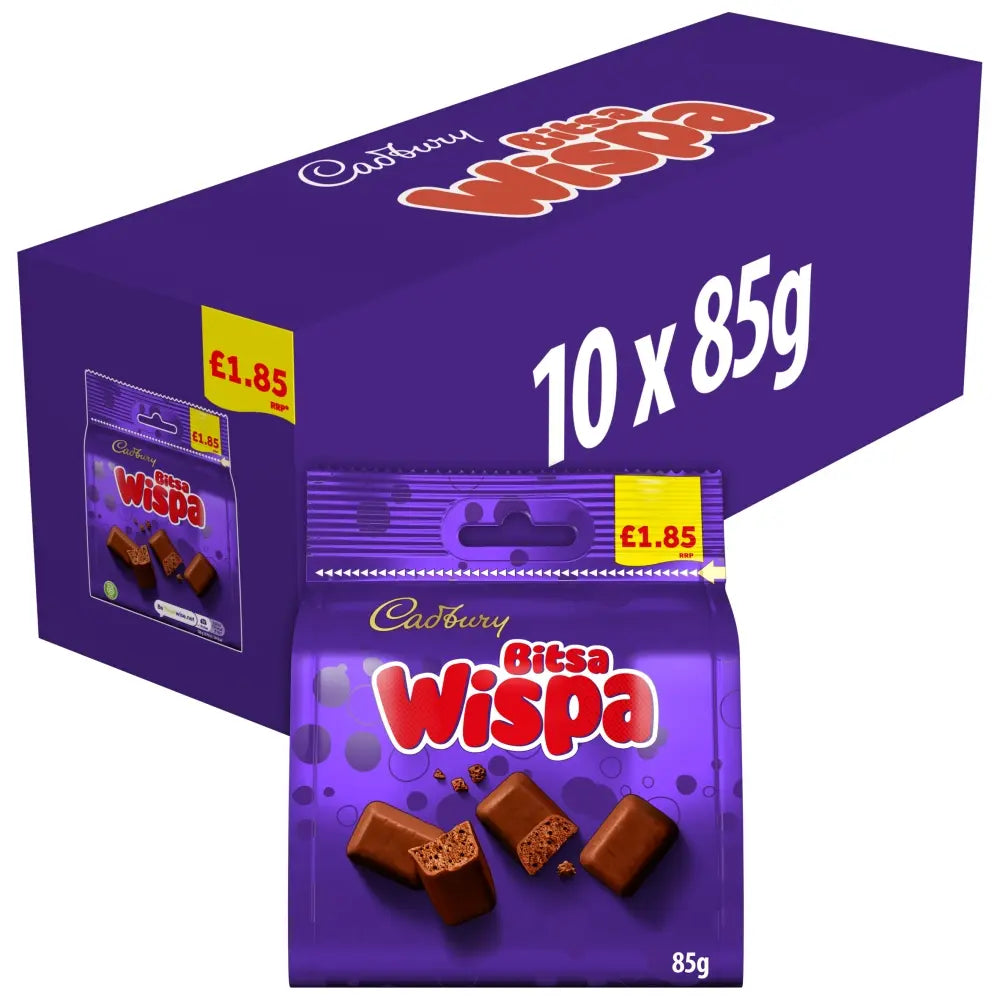 10 x Cadbury Bitsa Wispa - 85GM