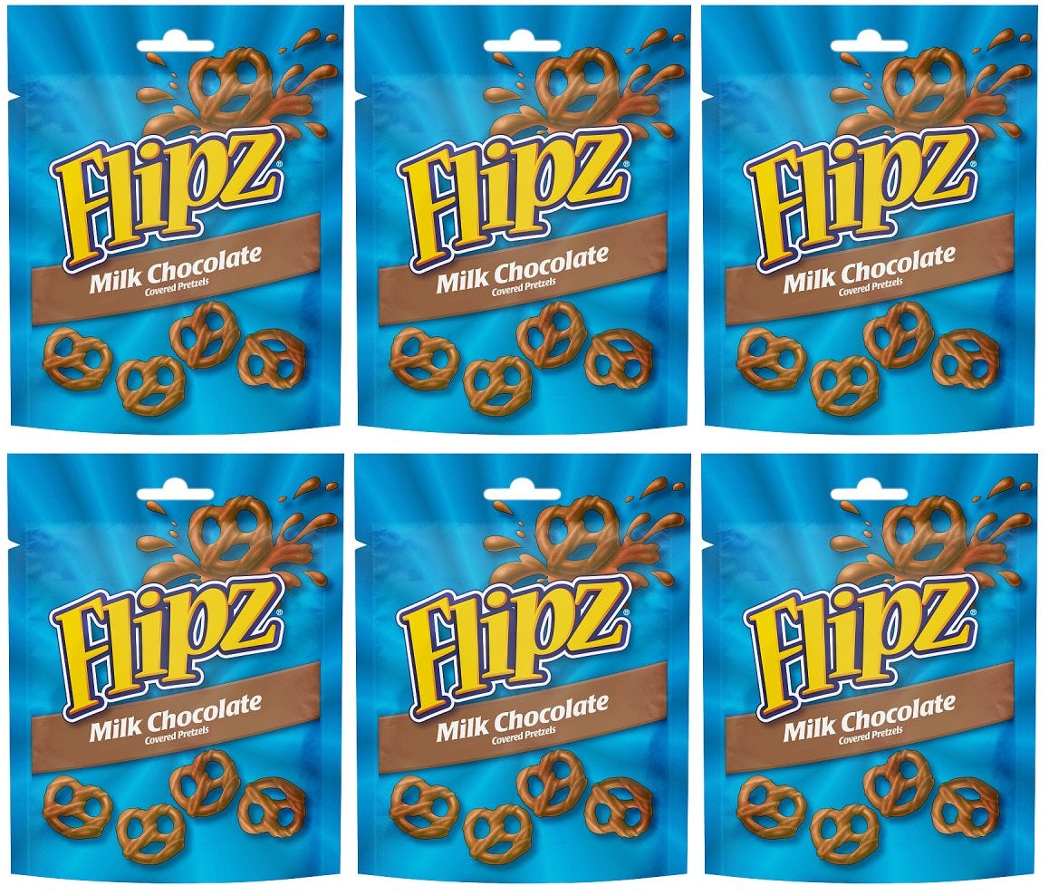 6 x Flipz Pretzels Milk Chocolate Snacks 90G