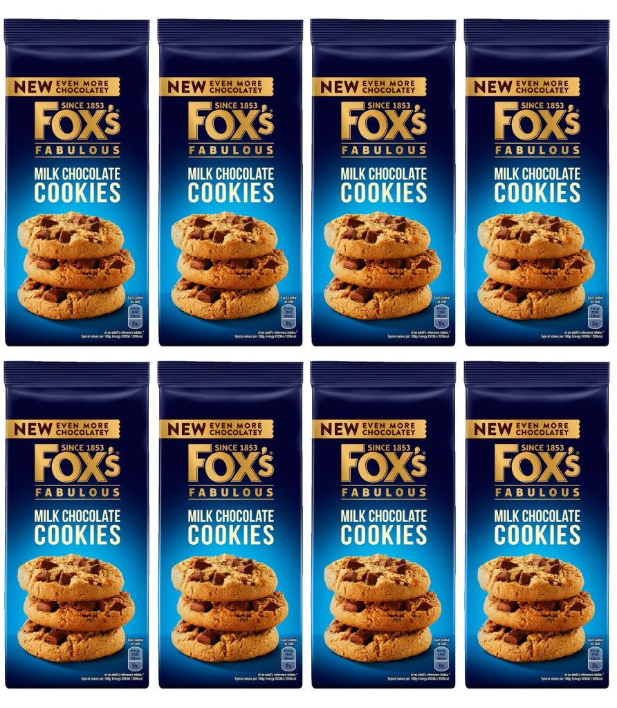 8 x Fox's Fabulous Milk Chocolate Cookies 180G