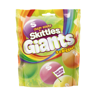 15 X Skittles Giants Sours Pouch 132G