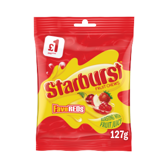 12 x Starburst Fave Reds Fruit Treat Bag - 127GM