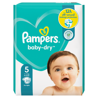 4 x Pampers Baby Dry Size 5 (Junior) 23 Pack