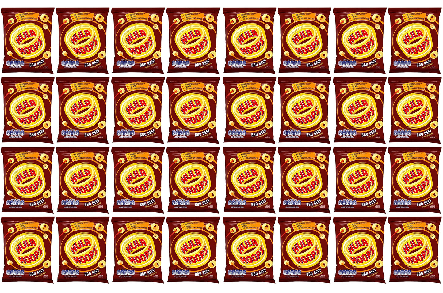 32 x Hula Hoops Bbq Beef Crisps 34G