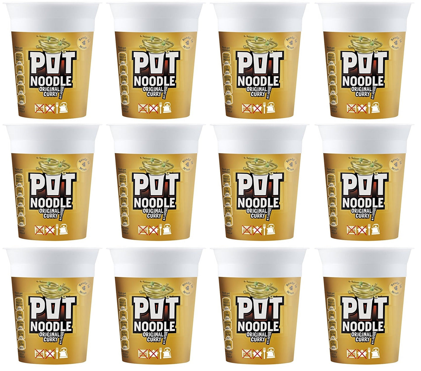 12 x Pot Noodle King Pot Noodle Original Curry 114 G