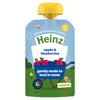 6 X Heinz Baby Apple & Blueberry Pouch 100G