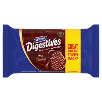 6 x Mcvities Milk Chocolate Digestives Twin 2X266Gm