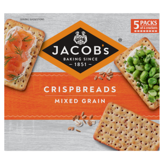 6 x Jacobs Crispbreads Mixed Grain 5Pk 190Gm