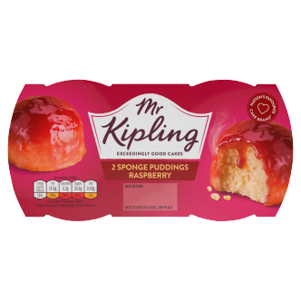 4 x Mr Kipling Raspberry Sponge Puddings 108Gr