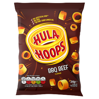 32 x Hula Hoops Bbq Beef 34Gm