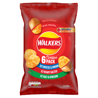 18 x Walkers Variety 6Pk 6X25Gm
