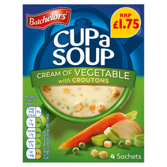 9 x Batchelors Cup A Soup Cream Of Veg With Croutons - 122G