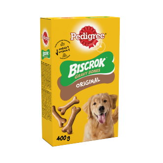 12 x Pedigree Biscrok Gravy Bones Dog Biscuit Treats 400G