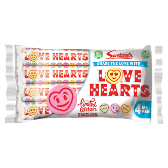 12 x Swizzels Giant Love Hearts 4Pk 152Gm