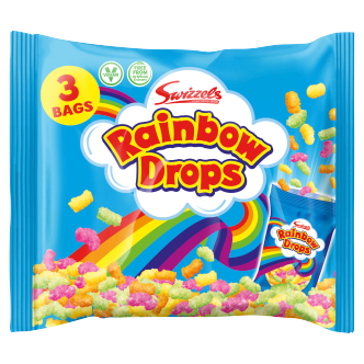 10 x Swizzels Rainbow Drops 3Pk - 94Gm