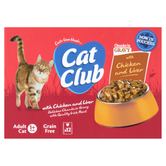 4 x Cat Club Multipack In Gravy 12 Pouch 12X100G