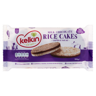 12 x Kelkin Milk Chocolate Covered Rice Cakes 100Gm
