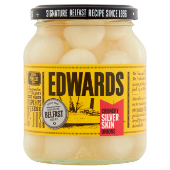 12 x Edwards Crunchy Silver Skin Onions 350Gm