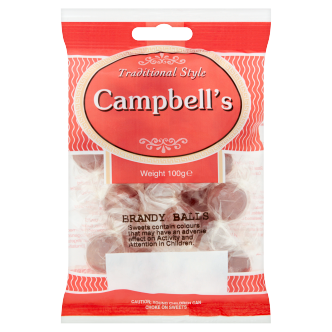 12 x Campbells Brandy Balls Bag 100Gm