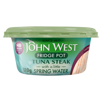 12 x John West Fridge Pot Tuna Steak With A Little Spring Water 110G