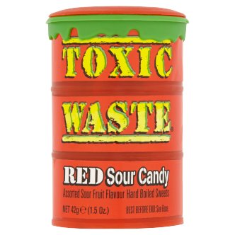 12 x Toxic Waste - Red Sour Candy 42Gm