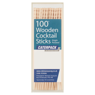 12 x Cocktail Sticks Wooden 100 Pack