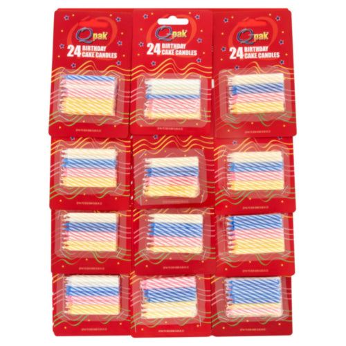 12 x Qpak 24 Birthday Cake Candles