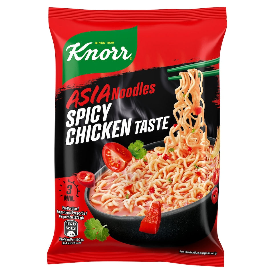 11 x Knorr Spicy Chicken Taste Asia Noodles 73G