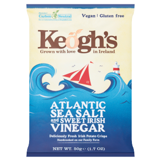 24 x Keoghs Sea Salt & Cider Vinegar Crisps 50Gm