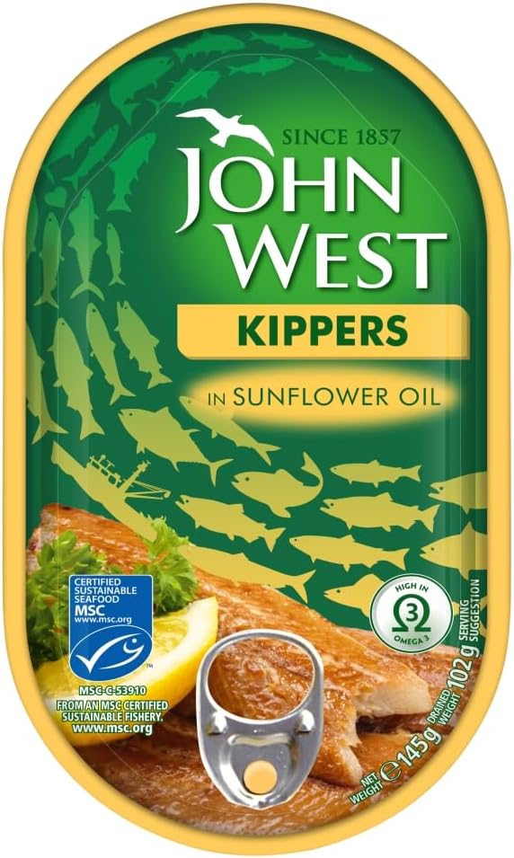10 x John West Kipper Fillets Sunflower - 145G