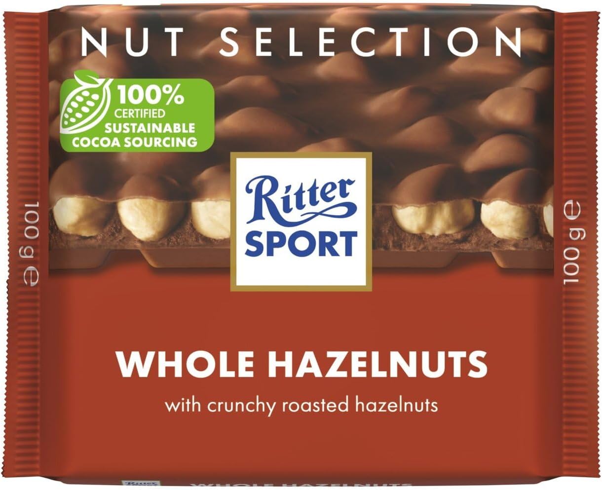 10 x Ritter Sport Nut Selection Whole Hazelnuts 100G