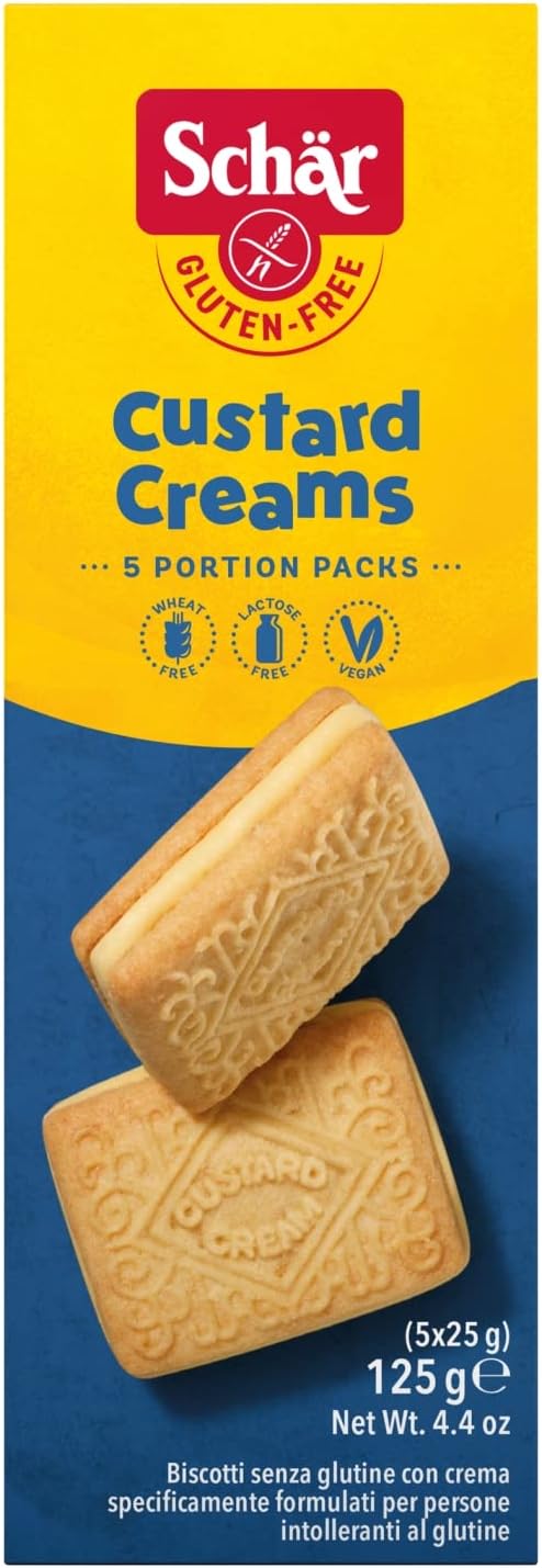 6 x Schär Gluten-Free Custard Creams 5 X 25G (125G)