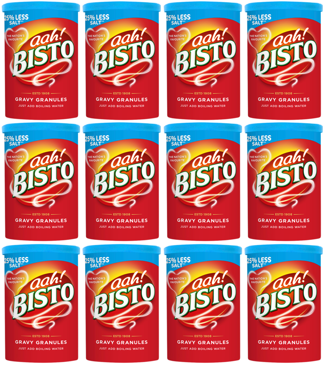 12 x Bisto Reduced Salt Gravy Granules 190G
