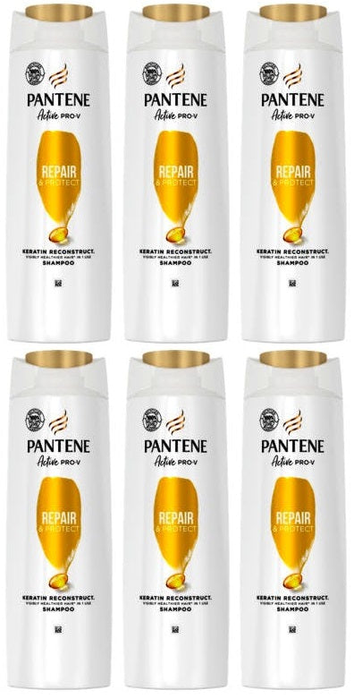 6 x Pantene Pro-V Repair & Protect Shampoo For Damaged Hair 400Ml