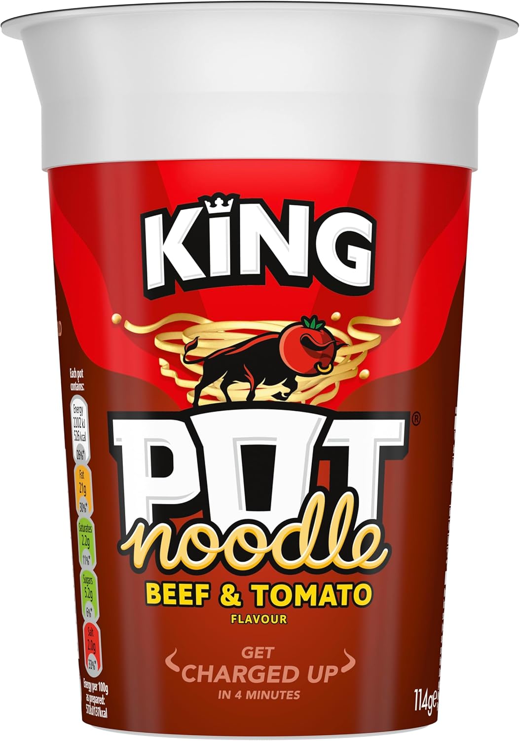 12 x Pot Noodle King Beef & Tomato - 114G