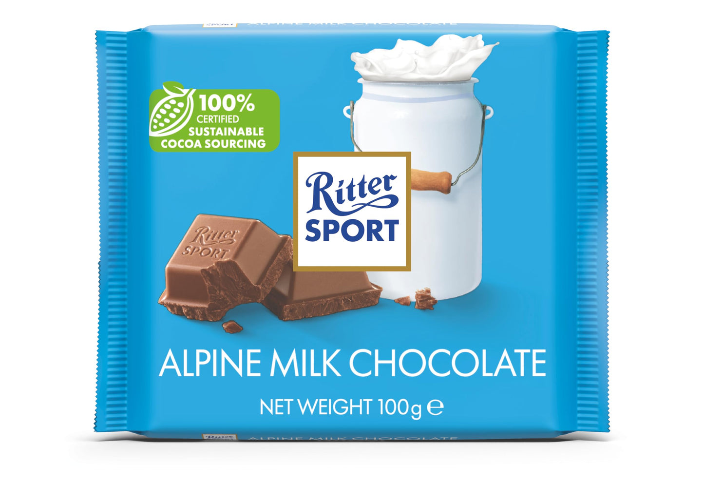 12 x Ritter Sport Alpine Milk Chocolate - 100G