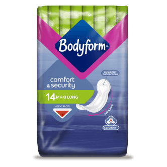 6 x Bodyform Maxi Long - 14 Pack