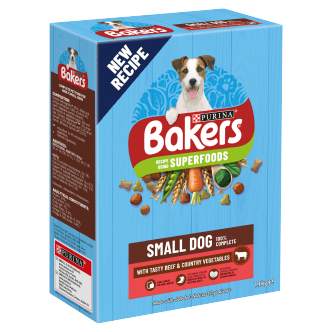 5 X Purina Bakers Complete Small Dog Beef Veg And Wholegrain 1.1Kg